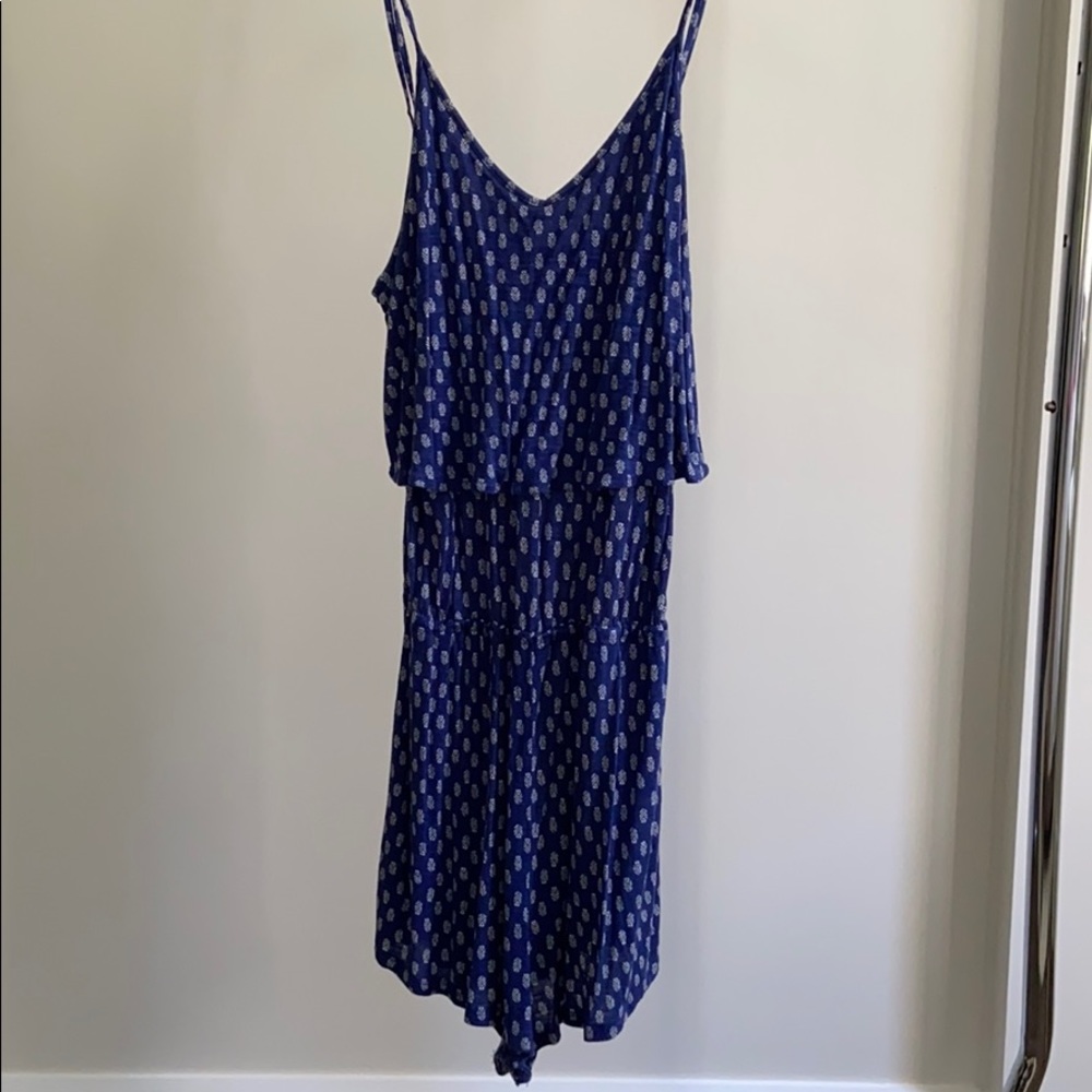 Jersey-Knit Navy Romper